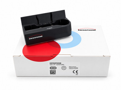 Swissphone s.QUAD Ladegerät   USB-C   intelligente Ladeanzeige   NEU