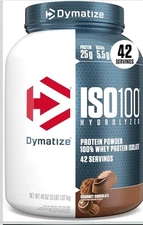 Dymatize ISO100 Hydrolyzed 3 Lbs Protein Powder -Gourmet Chocolate  