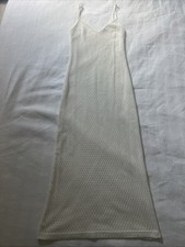 MNG Mango White Knit Sexy Maxi Dress Beach Resort Size XS