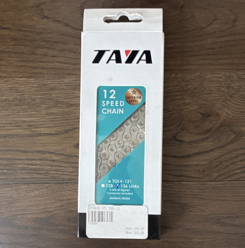 TAYA TOLV-121 12 Speed Steel Chain Silver 5.3mm 128/136 Links Shimano