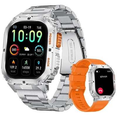 LIGE 🔥Bluetooth Smartwatch Herren Herzfrequenz Blutdruck Pulsuhr Fitness Armbanduhr