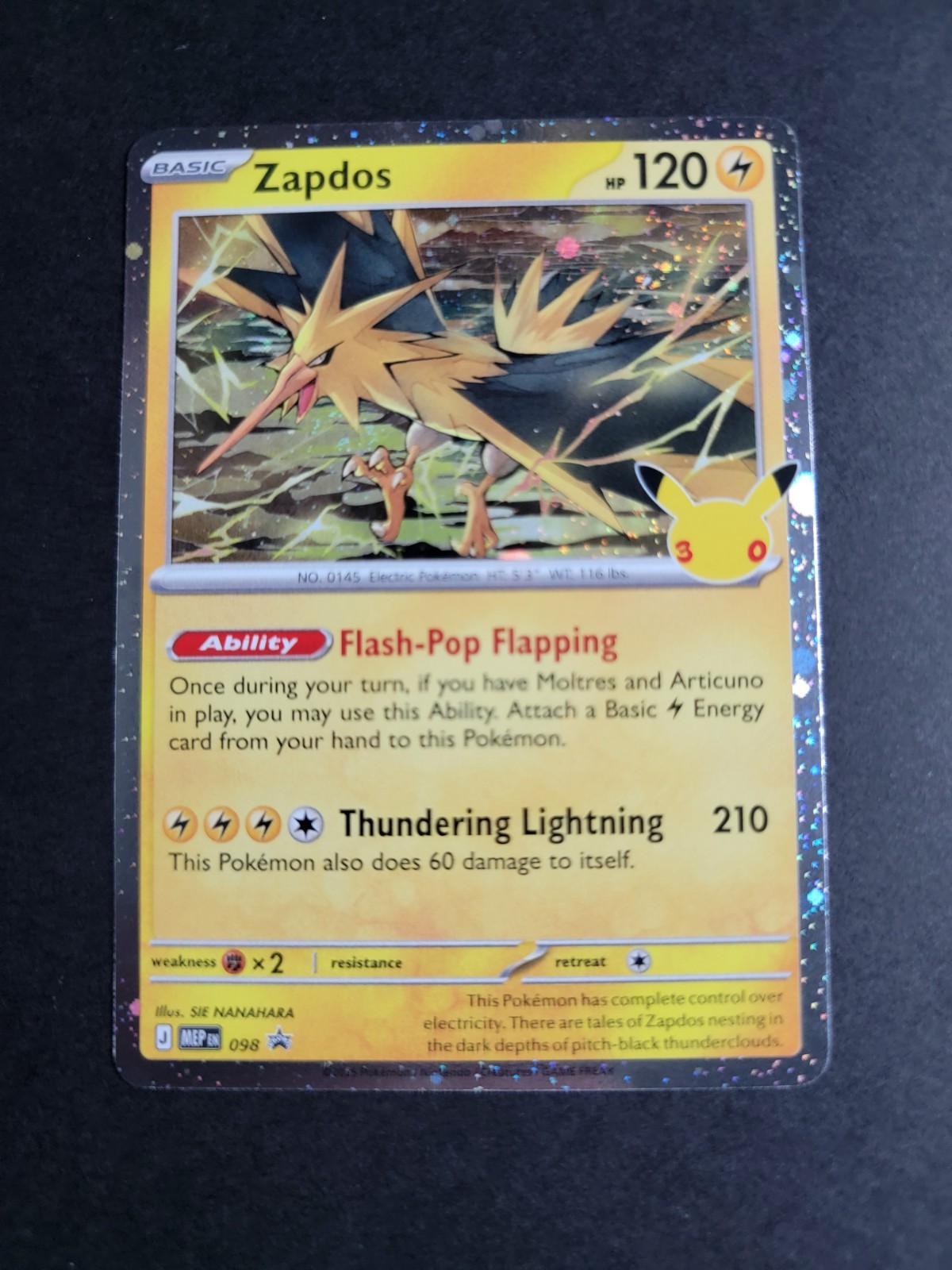 Zapdos 098 Promo Pokemon 30th Celebration