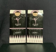 2 Pairs Revolution Dancewear CHILDREN S Footed Tights Size-LC Classic Pink NOS