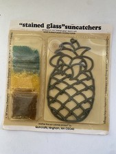 VTG Makit Bakit Suncatcher NEW NOS Sealed Pineapple Rare Stained Glass Style