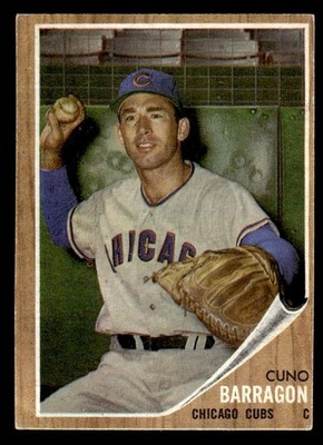 1962 TOPPS CUNO BARRAGAN 66 VG RC BASEBALL CHICAGO CUBS