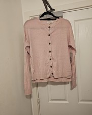 H&M Strick-Cardigan rosa Wollmischung Rundhal...