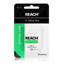 REACH Waxed Dental Floss Mint 55yd Shred Resistant Oral Care Teeth Cleaning