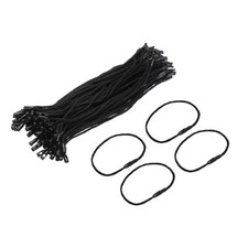 Polyester Rope Hang Tag String Snap Lock 190mm,1.5mm 200 Pack,Black