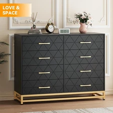 8 Drawers Dresser for Bedroom Wood Storage Cabinet Chest of Drawer Organizer
