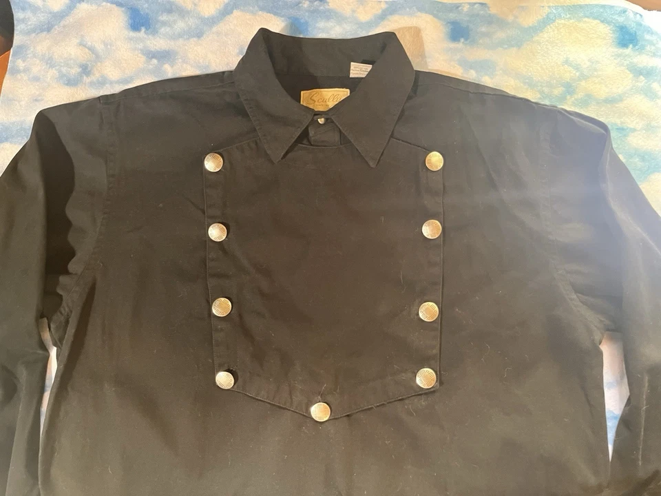 Camisa con tirantes negra manga larga histórica renacimiento occidental de 'Scully' talla XL Foto 3 de 4