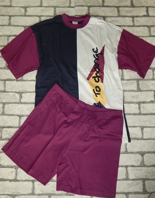 Enrico Gorlani Retro Schlafanzug Shorty Pyjama Kurz Baumwolle Jersey  54 - Bild 1 von 3