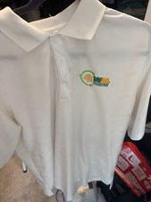 Waste Management Phoenix Open VTG Golf Polo Shirt White Shadow Stripe Logo XL