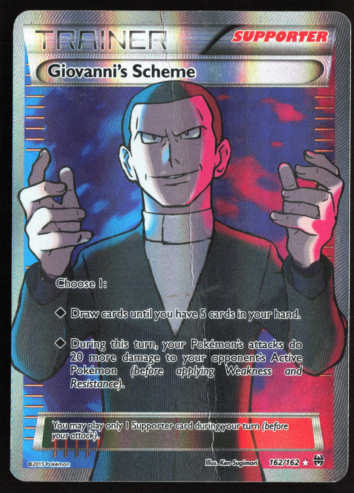 Pokemon Giovanni's Scheme (Full Art) Holo XY - BREAKthrough 162/162 HP