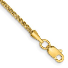 14k Yellow Gold 1.55mm Semi-Solid Wheat 10inch Anklet 1.53g for Mom