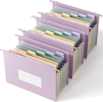 Wheat Straw Expanding Hanging File Folders,7-Pocket Accordion Organizer with 1.2