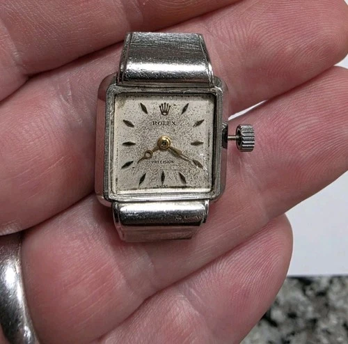Rolex Watch Ladies Repair 4375 Vintage Manual Windup Hooded Lugs Stainless Steel