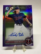 2022 Bowman Chrome #CPA-NM Noah Miller Prospect Autographs Purple #/250 SN,AU
