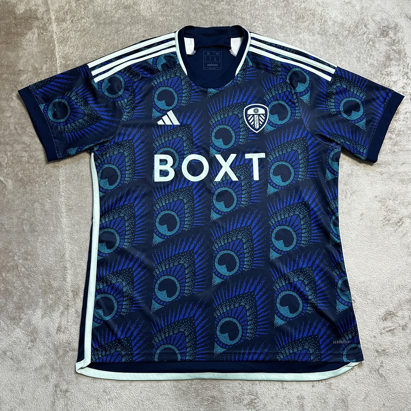 Original Leeds United Football Shirt Mens Extra Large Adidas 2023/24 Away HY3378