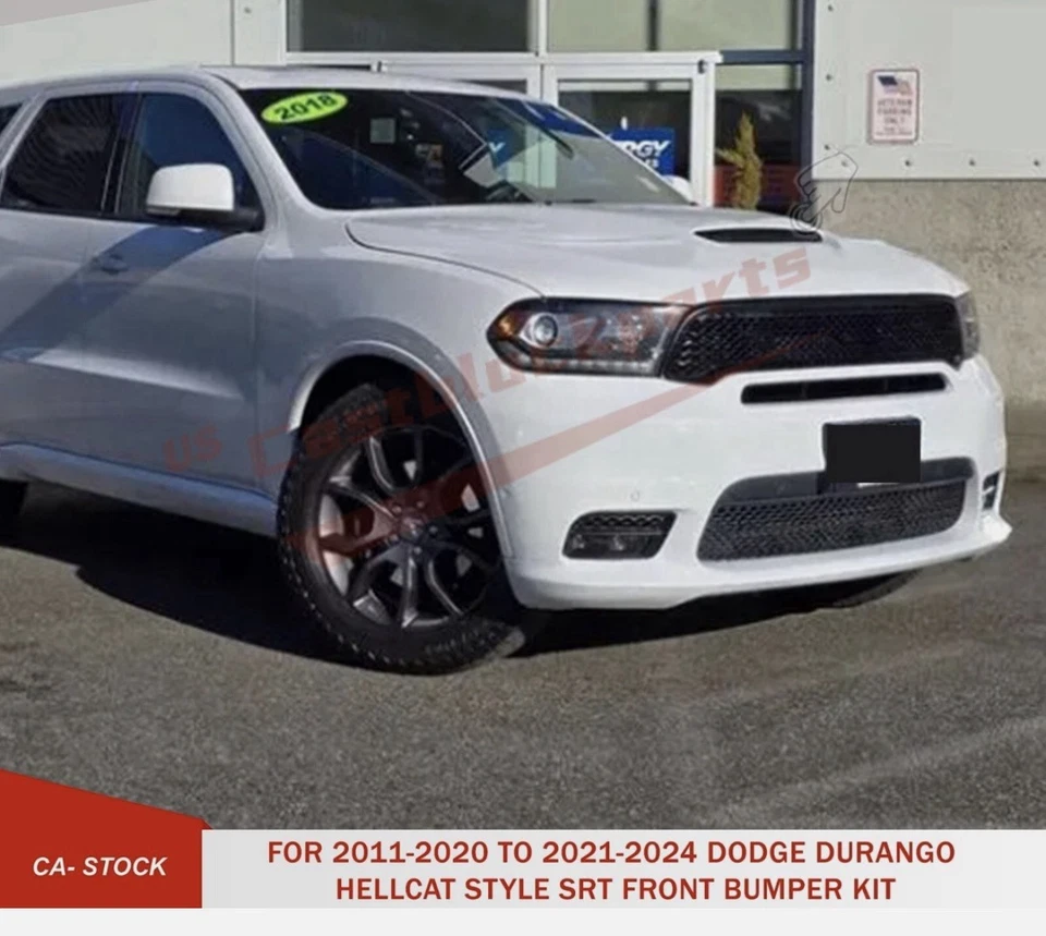 适用于 2011 - 2020 道奇 Durango 改装 2021 + 前保险杠套件 完整组装 — 第 4/4 张图片