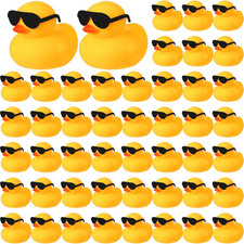 48 Pcs Mini Rubber Ducks with Sunglasses in Bulk Small Duck Gift Bathtub Toys fo