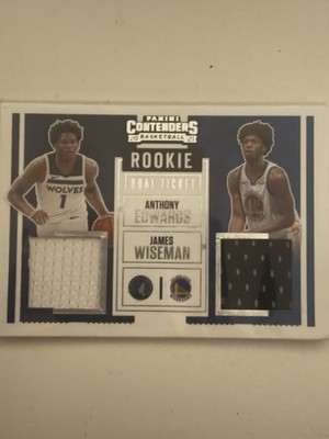 2020-21 Contenders Anthony Edwards James Wiseman Rookie Dual Patch RC  7/10 con.