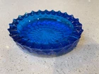 4.5"x3.5" Fenton Oval Federal Blue Glass Trinket Dish/Ashtray