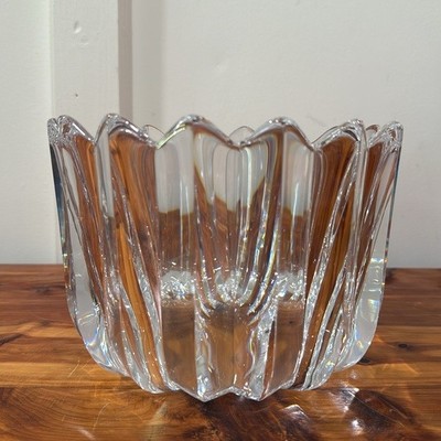 Vintage Orrefors Sweden Jan Johansson Crystal Stunning Fleur Bowl