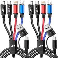 4 in 2 Multi Charging Cable, USBA/C Charging Cords for Multiple Devices