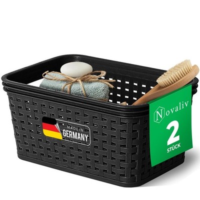 Novaliv Aufbewahrungsbox 2x Aufbewahrungskorb Rattan