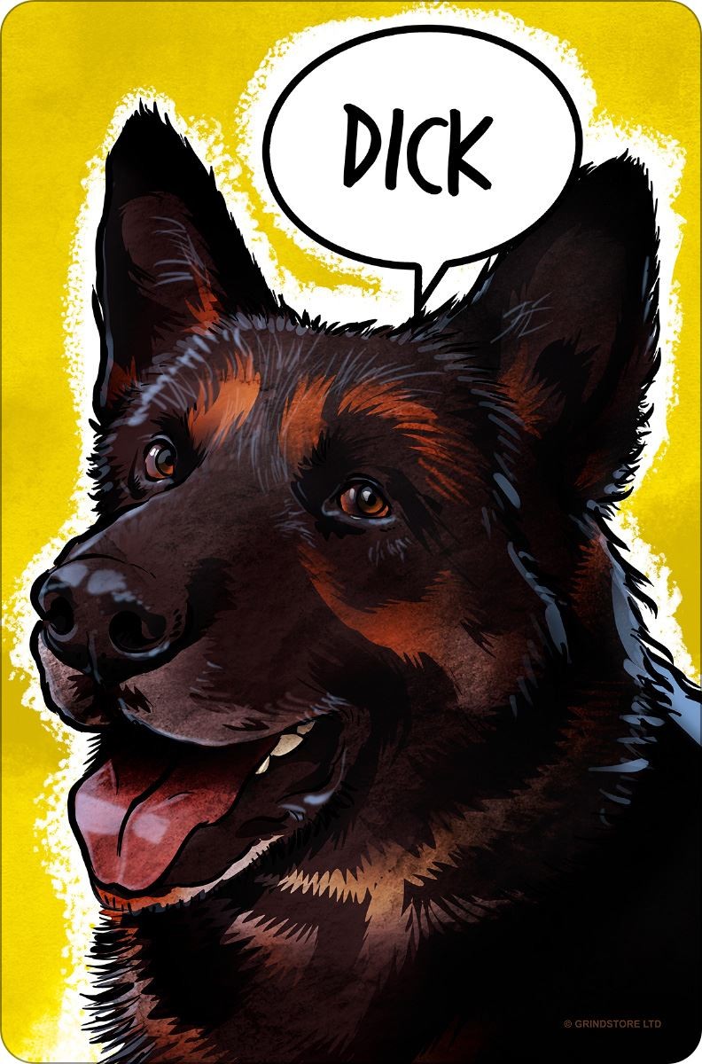 Cute But Abusive Dick Alsatian Small Tin Sign