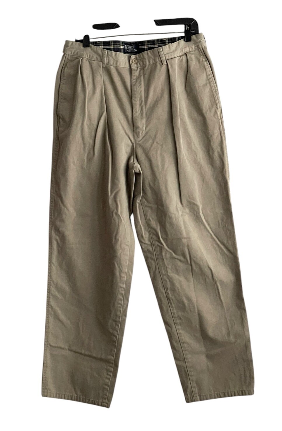 Vintage Polo Ralph Lauren Golf Pants  34x31 Beige Khaki Cotton Pleated Chino USA