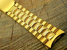 NOS Unused Vintage Stainless Steel Deployment Clasp Watch Band 20mm Bracelet
