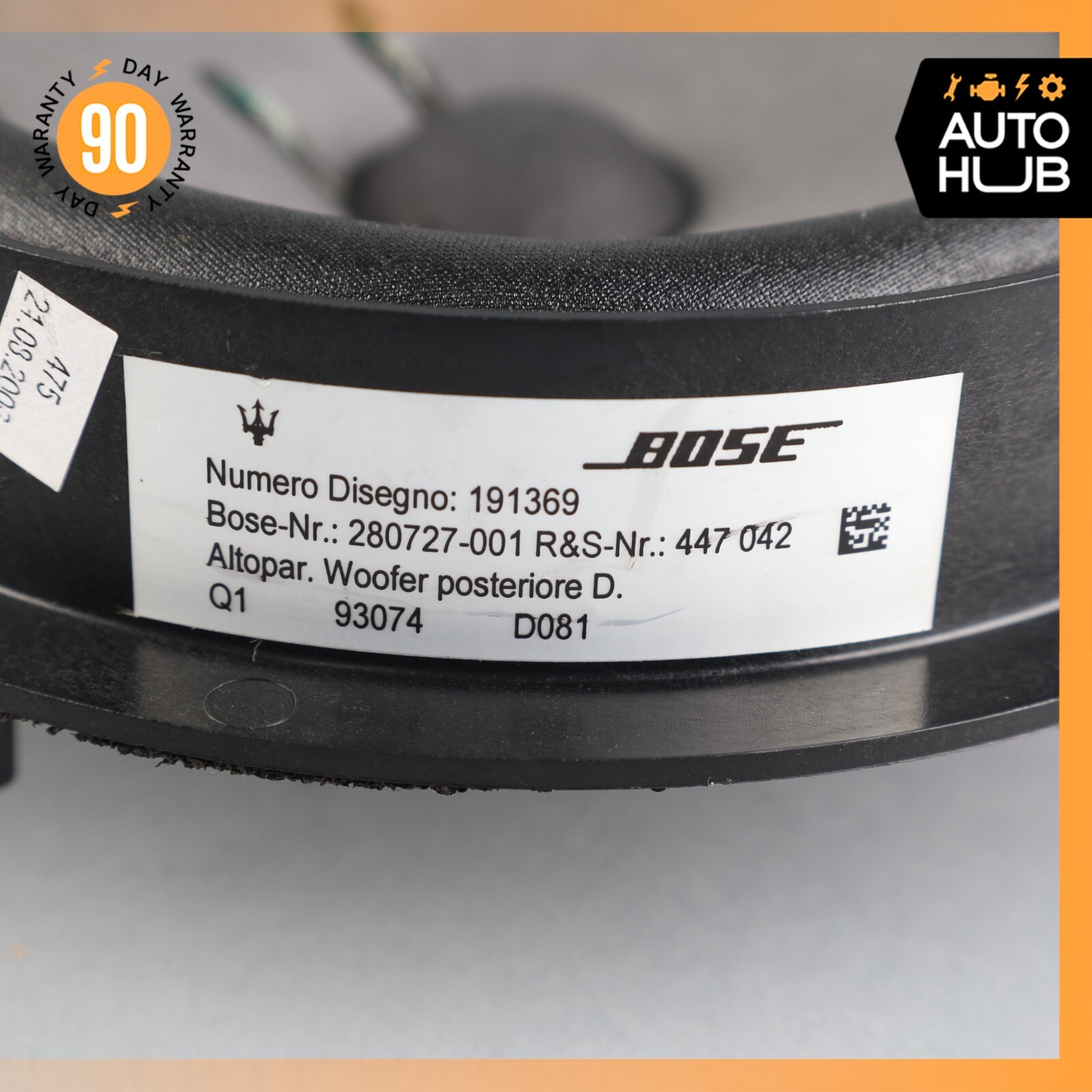 03-13 Maserati Quattroporte M139 Audio Sound Speaker Rear Right or Left Side OEM