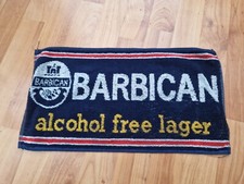Seltene Vintage BARBICAN Bierbar Handtuch, Alkoholfreies Lager Pub Bier