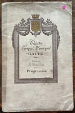 THEATRE LYRIQUE MUNICIPAL GAITE - LE BARBIER DE SEVILLE - Programme 1920