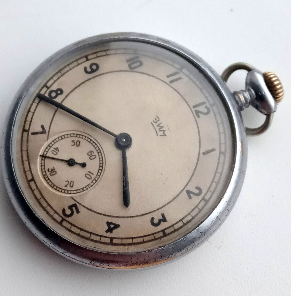 Reloj Bolsillo Vintage URSS ZIM ChK-6 MUY RARO Reloj Soviético Año 1948 Foto 3 de 4
