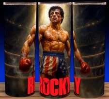 Rocky Balboa - Sylvester Stallone Boxing Cup Tumbler 20oz with lid and straw