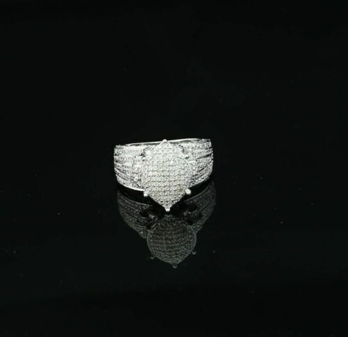 Diamond 0.20CT 925 Sterling White Silver Engagement Cocktail Womens Ring Size 7
