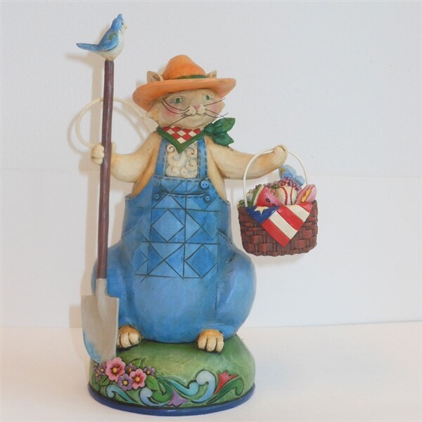 New In Box Jim Shore Heartwood Creek Spring Summer Cat Figurine
