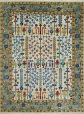 Multi Color Multi Sizes Wool Rug Hand Knotted Traditional Tree of Life Area Rug