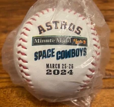 Astros vs Space Cowboys 2024 Exhibition Game Commemorative Logo Baseball 3/25-26