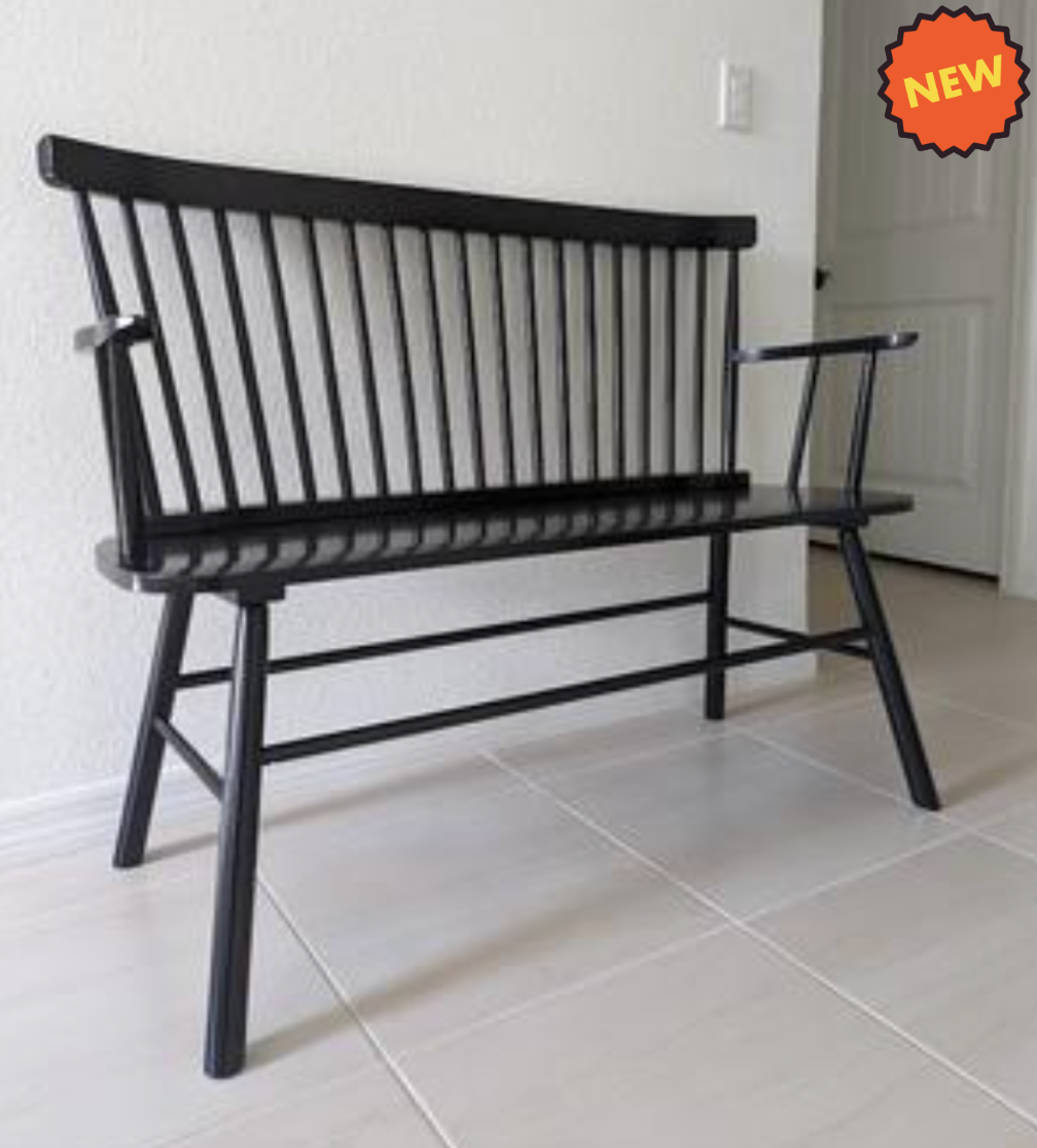 Large Entryway Bench Spindle Back Indoor/Outdoor 2 Person Seating
