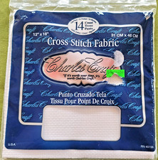 Cross Stitch Fabric 14 Count White 12  x 18  Charles Craft USA Cotton New in Pkg