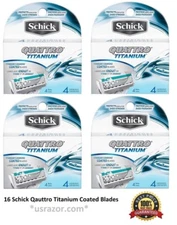 16 Schick Quattro Titanium Diamond Razor Blades Refill Cartridge Fit Trimmer 4 8