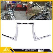 DNA 12" RISE Ape Hanger Fat Bar 1.25" Handlebar For Harley Custom Suzuki Yamaha