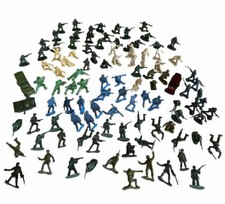 Toy Soldiers Lot Of 100 Regular, 150 - 1 Inch Soldiers And 3 Vehicles