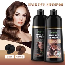 500ml Black/Coffee Hair Color Dye Shampoo Permanent Natural Herbal DIY Coloring