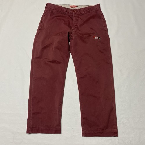 Supreme Dr. Seuss Work Chino Pants Burgundy 2018 32 x 28 rare EUC