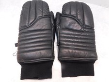 *GORDINI MEN'S BLACK LEATHER SKI MITTENS POLYESTER & FOAM LINING SIZE SMALL
