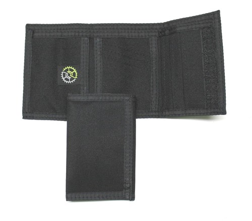 Portafoglio Trifold 600D Nylon con 6 Tasche per Carte di Credito - Nero - Foto 2 di 5